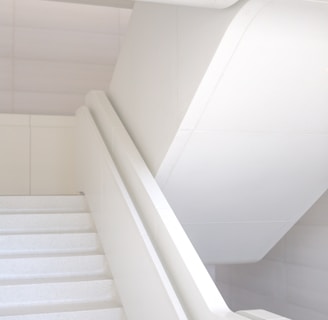 photo of white staircase